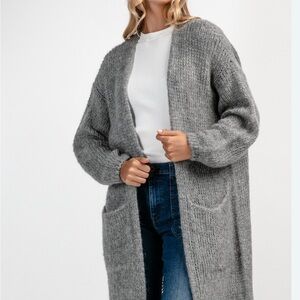 Gray Women's Open Front Cardigan Sweater